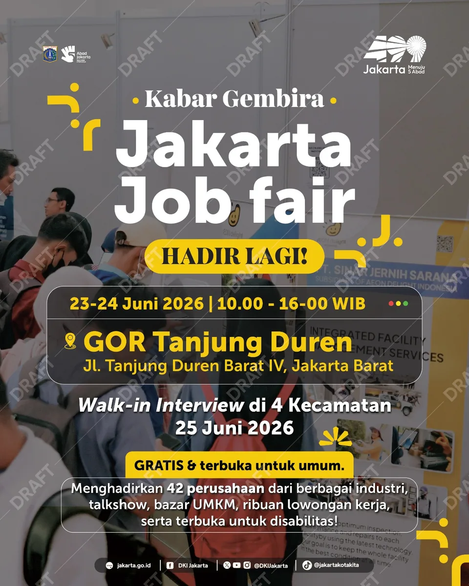 Job Fair Kabupaten Flores Timur 2026 (Suku Dinas TKTE Wilayah Kabupaten Flores Timur Barat) : 23-24 Juni 2026